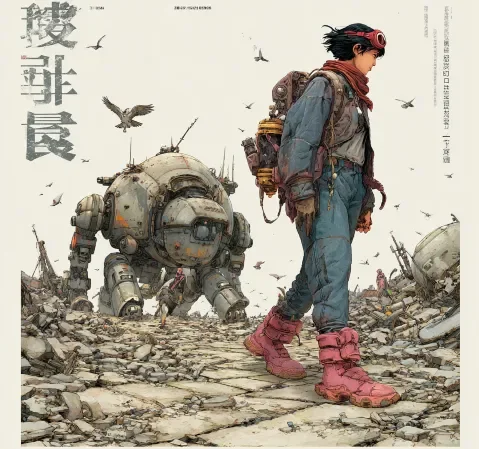 动漫动漫角色设定工作台，展示角色设计草图与色彩方案